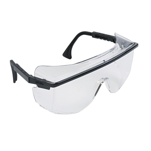Astrospec OTG 3001 Eyewear, Clear Lens, Anti-Scratch, Hard Coat, Black Frame (1 EA)