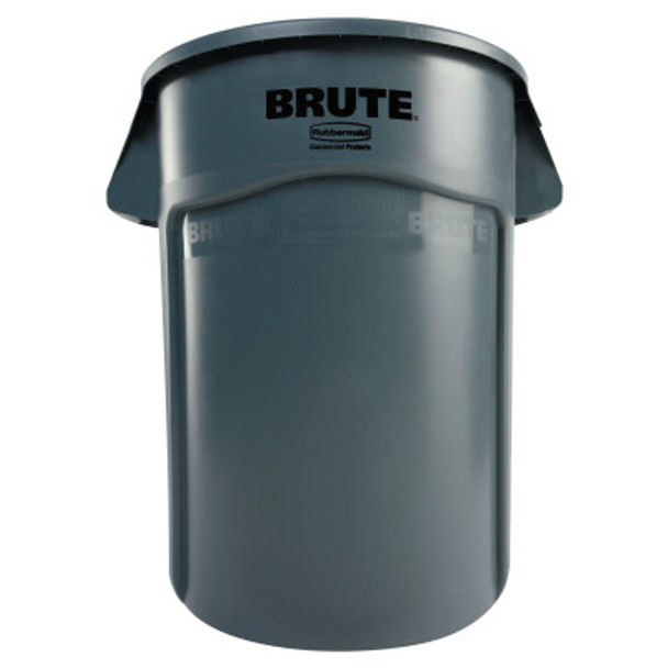 Newell Rubbermaid Brute Vented Trash Receptacle, Round, 44 gal, Gray (4 CT/EA)