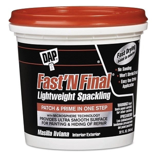 DAP FAST 'N FINAL Lightweight Spackling, 32 oz , White (6 EA / CA)