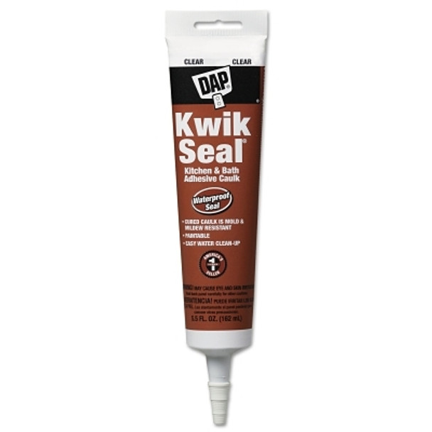 DAP KWIK SEAL Kitchen & Bath Adhesive Caulks, 5 1/2 oz , Clear (12 EA / CA)