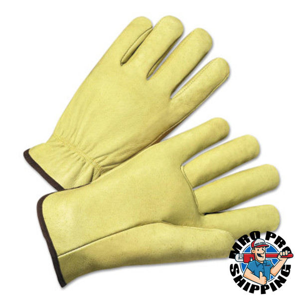 Anchor Products 4000 Series Driver Gloves, Standard Grain Pigskin, Small, Unlined, Tan (12 PR/BAG)
