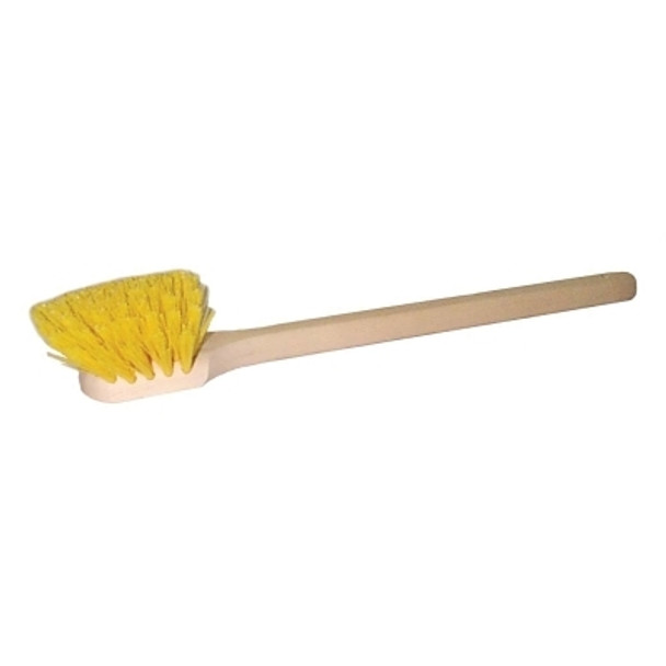 Weiler Wood Block Utility Scrub Brush, 2 in Trim L, 20 in Handle, Yellow (1 EA / EA)