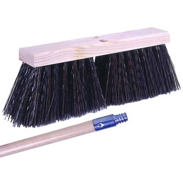 Weiler Street Broom, 16 in Hardwood Block, 5-1/4 in Trim, Brown Poly Fill, 12 Kit (1 EA / EA)