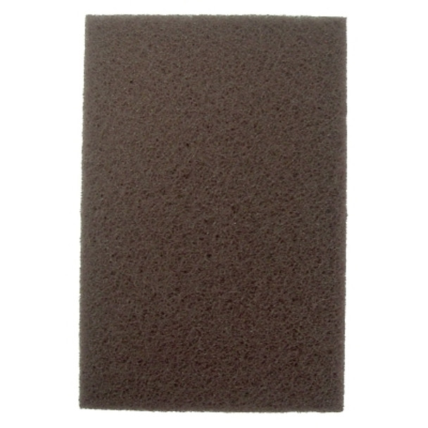 Weiler Non-Woven Hand Pad, 9 in x 6 in, Brown, Aluminum Oxide, Brown, Heavy-Duty (40 EA / BX)