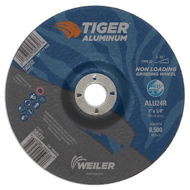 Weiler Aluminum Combo Wheels, 7 in Dia., 7/8 in Arbor, Type 27, 24 Grit, Alum. Oxide (10 EA / PK)