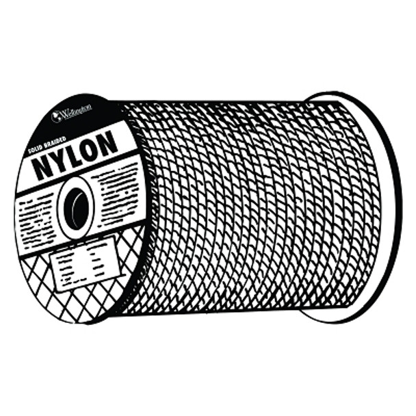 Orion Ropeworks Solid Braid Ropes, 1/8 in x 1,000 ft, Nylon (Polyamide), White (1 EA / EA)