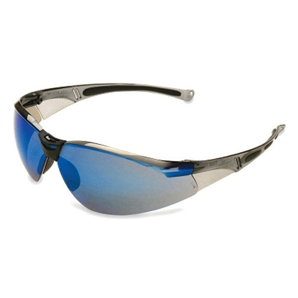 Honeywell A800 Series Eyewear, Blue Mirror Lens, Polycarbonate, Hard Coat, Gray Frame (10 EA/EA)