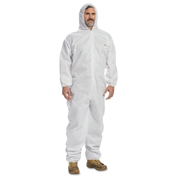 Coveralls, Attached Hood, White, 3X-Large (25 EA / CA)