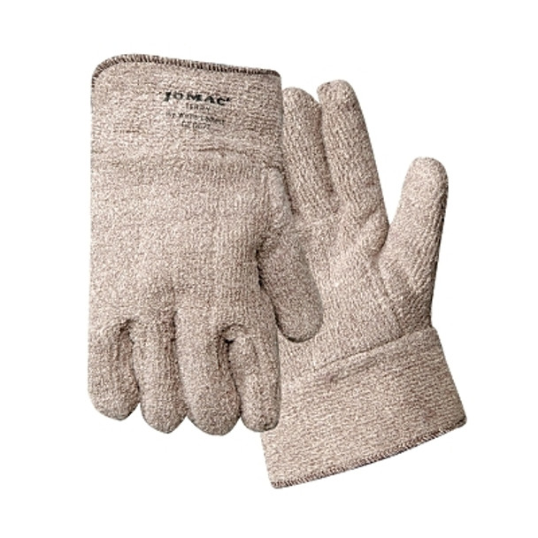 Jomac Brown and White Safety Cuff Gloves, Terry Cloth, X-Large (12 PR / DZ)
