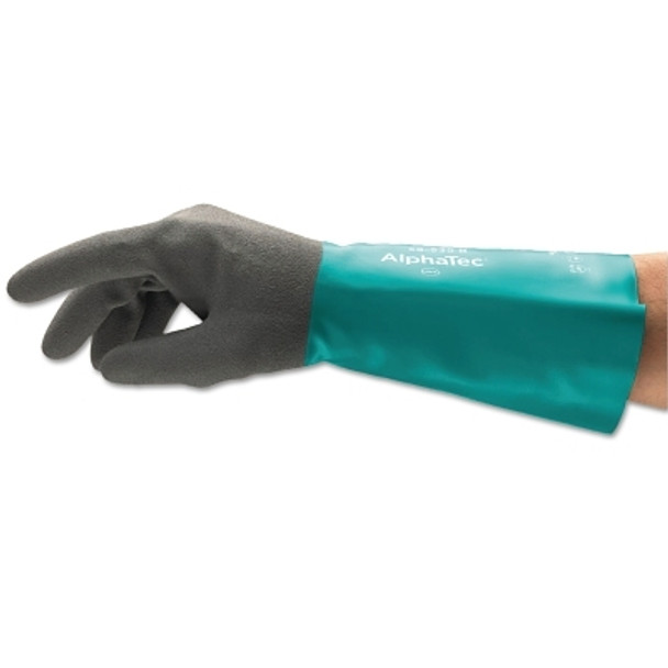 AlphaTec Gloves, 9, Black/Teal, 14 in (6 PR / BG)