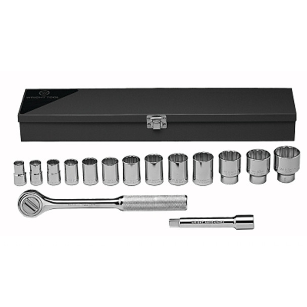 Wright Tool 15 Piece Standard Socket Sets, 1/2 in, 12 Point (1 SET / SET)