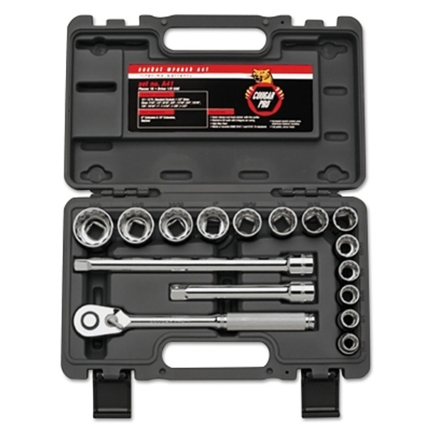 Wright Tool 16 Piece Cougar Pro Socket Set, 1/2 in, 12 Point (1 SET / SET)