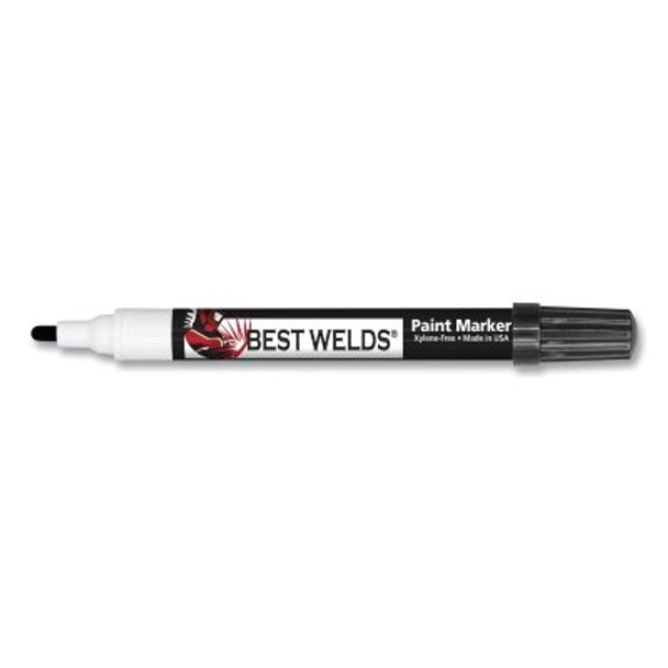 Best Welds Prime-Action Paint Marker, Reversible Chisel/Bullet Tip, Black (12 EA / BX)