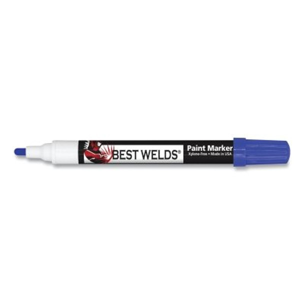 Best Welds Prime-Action Paint Marker, Reversible Chisel/Bullet Tip, Blue (12 EA / BX)