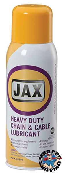 JAX #104 CHAIN & CABLE LUBE Heavy Duty Industrial Grade Graphite & Moly, 11 oz., (12 CANS/CS)