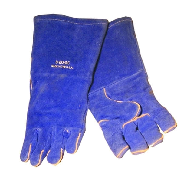 Premium Welding Gloves, Split Cowhide, Large, Blue (1 PR / PR)