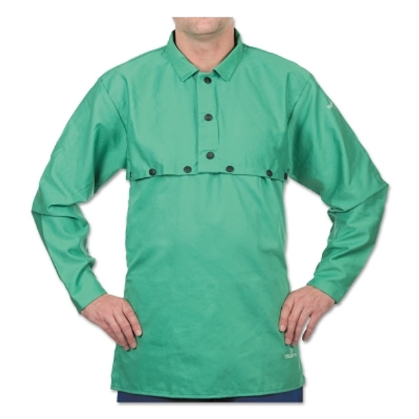 FR Cotton Sateen Cape Sleeves, Snaps, Medium, Green (1 EA)