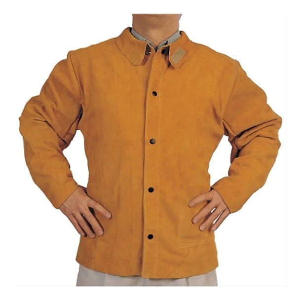 Split Cowhide Leather Welding Jacket, 2X-Large, Golden Brown (1 EA)