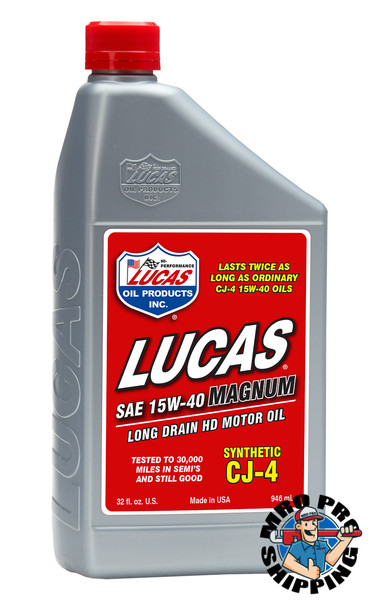 Lucas Oil Synthetic SAE 15W-40 Magnum "CJ-4" Motor Oil, 1 Quart (12 BTL / CS)