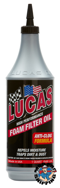 Lucas Oil Foam Filter Oil, 1 Quart (12 BTL / CS)