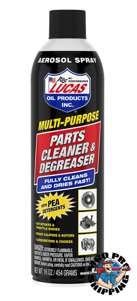 Lucas Oil Aerosol Deep Clean Parts Cleaner and Degreaser, 16 oz (12 BTL / CS)