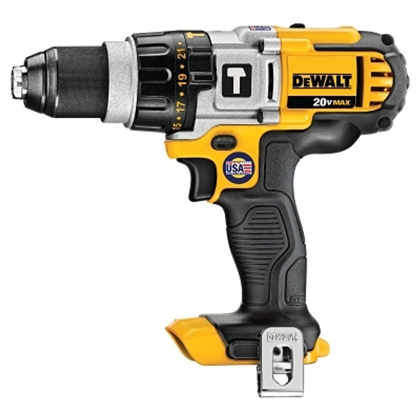DeWalt 20V MAX* Lithuim Ion Cordless Premium 3-Speed Hammerdrills (Tool Only), 1/2 in, Ratcheting, 2,000 rpm (1 EA / EA)