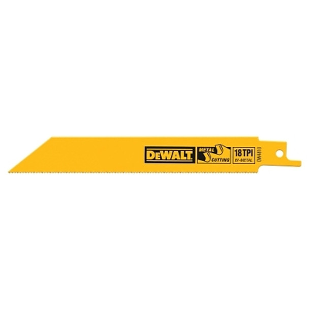 DeWalt Metal Cutting Reciprocating Saw Blades, 4 in, 18 TPI, Straight Back, 5/PK (25 EA / CT)