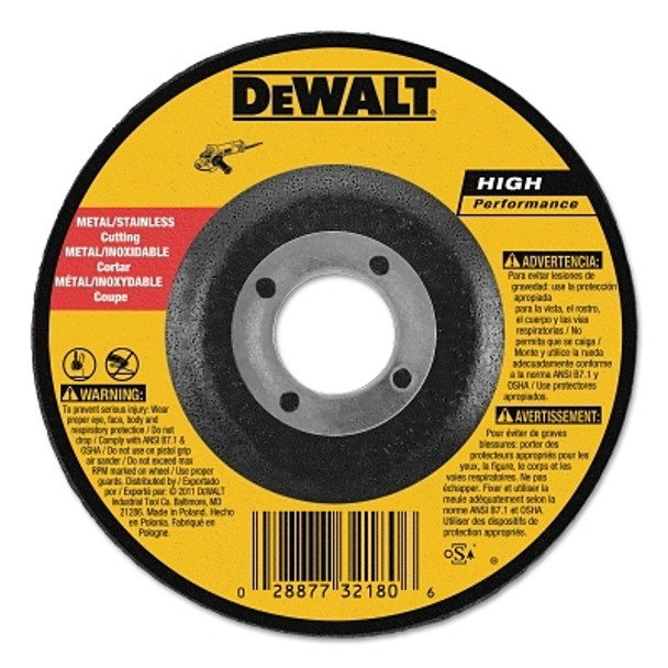 DeWalt HP T27 Metal Cuttiing Wheel, 4 in dia, 5/8 in Arbor, 15,200 RPM (25 EA / BX)