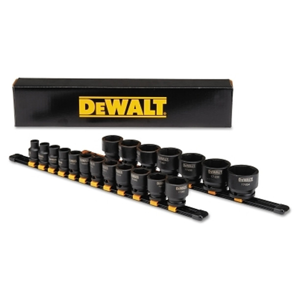 DeWalt 19 Piece Impact Socket Sets, 1/2 in Drive, 6 Point, Inch (1 ST / ST)