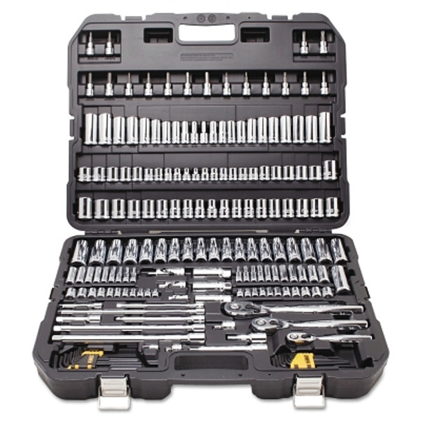 DeWalt 192 Piece Mechanics Tools Set, 1/2 in, 1/4 in, 3/8 in Drive, 6 Point, Inch/Metric (1 ST / ST)