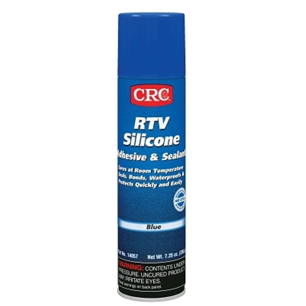 CRC RTV Silicone Adhesive and Sealant, 8 oz Pressurized Tube with Select-A-BEAD Nozzle, 6.5 wt oz, Blue (12 CAN / CS)
