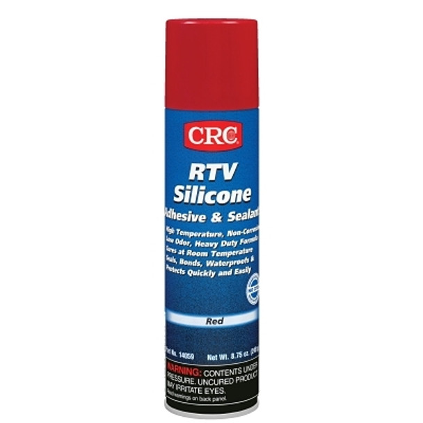 CRC RTV Silicone Adhesive and Sealant, 8 oz Pressurized Tube with Select-A-BEAD Nozzle, 6.5 wt oz, Red (12 CAN / CS)