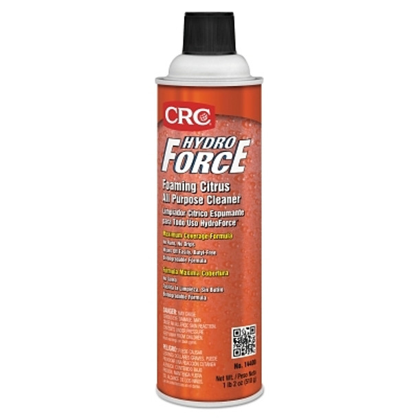 CRC HydroForce Foaming Citrus All Purpose Cleaner, 20 oz, Aerosol Can, Citrus Scent (12 CAN / CS)