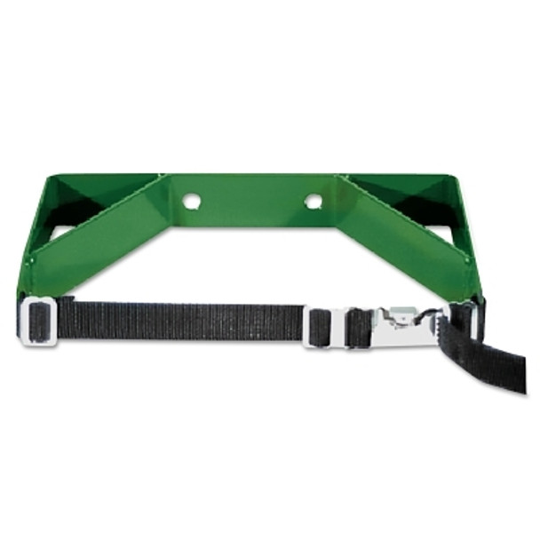 Anthony Cylinder Wall Bracket, Single with Strap, Steel, 7 in to 9-1/2 in dia, Green (1 EA / EA)