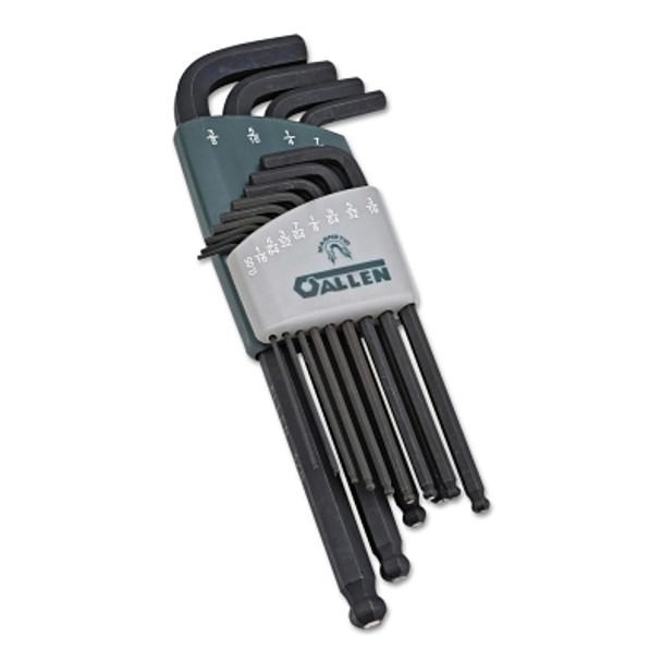 Long Arm SAE Ball-Plus Magnetic Hex Key Sets, Alloy Steel, 0.05 in - 3/8 in (1 ST / ST)