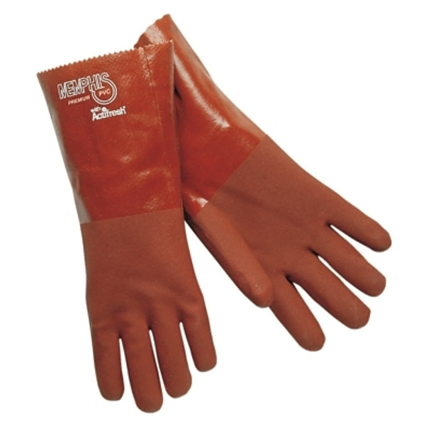 14" GAUNTLET PREMIUM DOUBLE DIPPED RED PVC JER (12 PR / DZ)