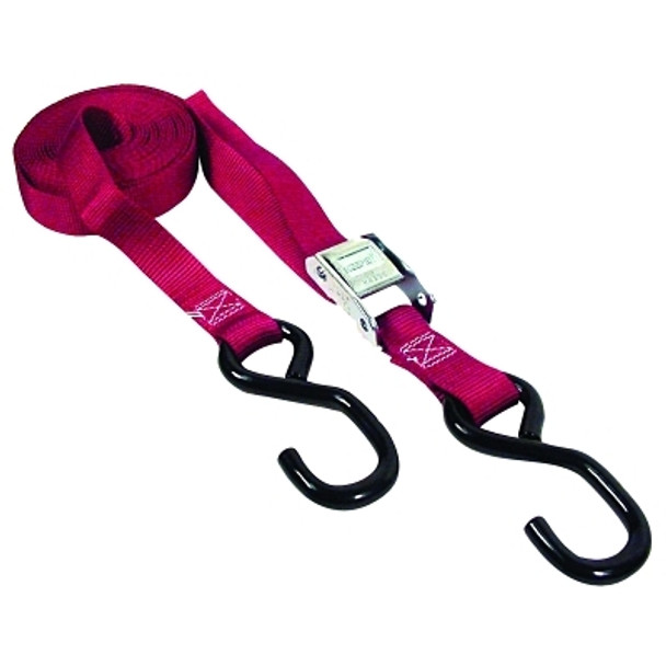 Keeper Cambuckle Tie-Down Straps, Steel Hooks, 1 in W, 15 ft L, 1,200 lb Capacity (4 EA / CTN)