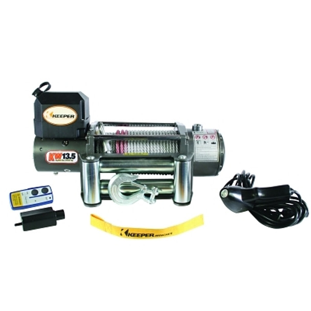 Keeper Heavy Duty Series 12 Volt DC Electric Winches, 13,500 lb Load Cap. (1 EA / EA)