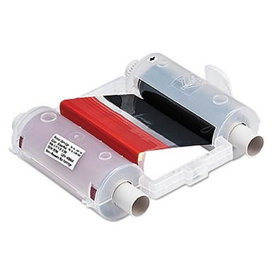 Brady GlobalMark Ribbons, 16 in x 4.11 in, Black/Red (1 RL / RL)