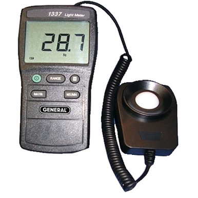 Wide Range Digital Light Meter, 4 Range, 20,000 lx/2,000 fc (1 EA)