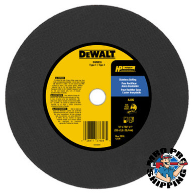 DeWalt Type 1 Chop Saw Wheels, 14 in, 1 in Arbor, 30 Grit, 4,300 rpm (1 ...