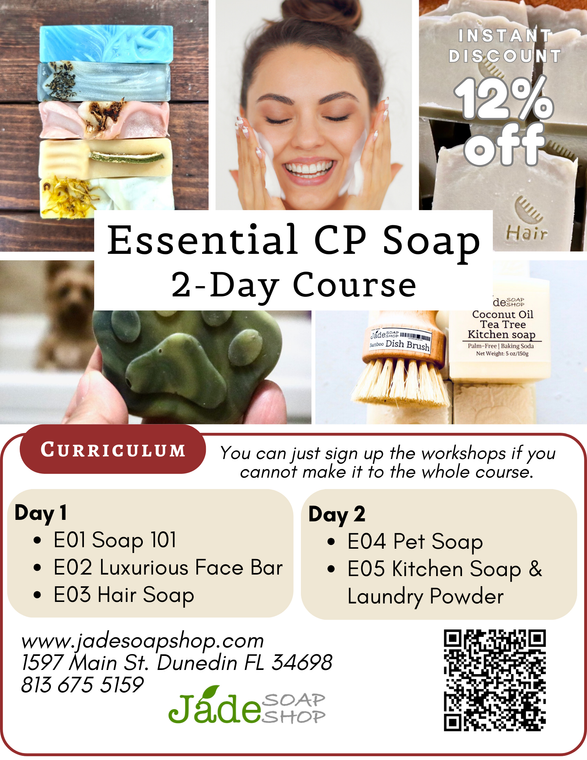 Essential Soap Course | 2-Day Cold Process Soap Course for Personal & Home Use