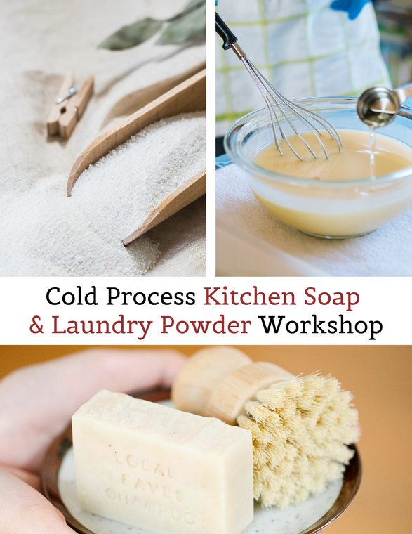 E5 - Cold Process Kitchen & Laundry Soap Workshop - Soap mold included | Beginner Friendly