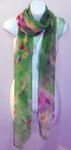 Large 100% Silk Chiffon Scarf - Resort - Green Tulip Print  - SOLD OUT 