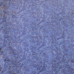 Long 100% Silk Charmeuse Scarf - Pale Blue Paisley Print 