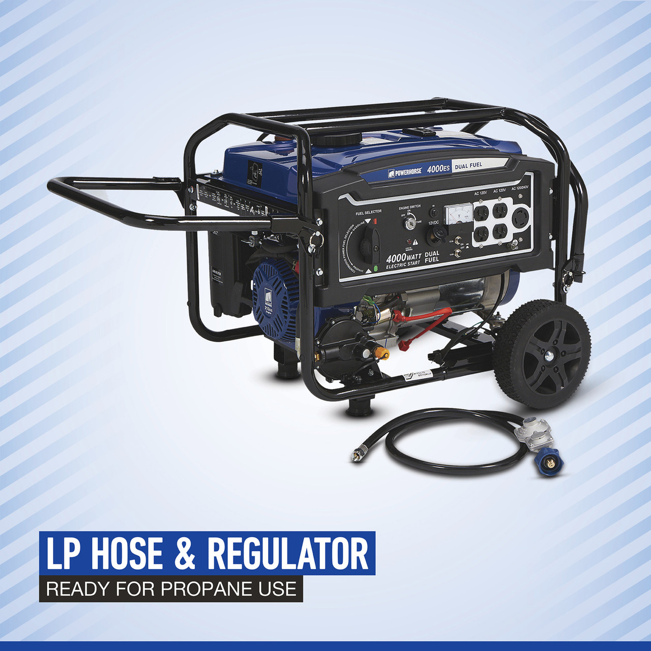Powerhorse Dual Fuel Generator | 4,000 Surge Watt | Electric Start
