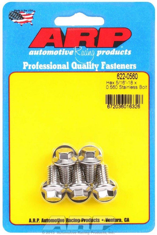 Arp S/S Bolt Kit - 6Pt. (5) 5/16-18 X .560 622-0560