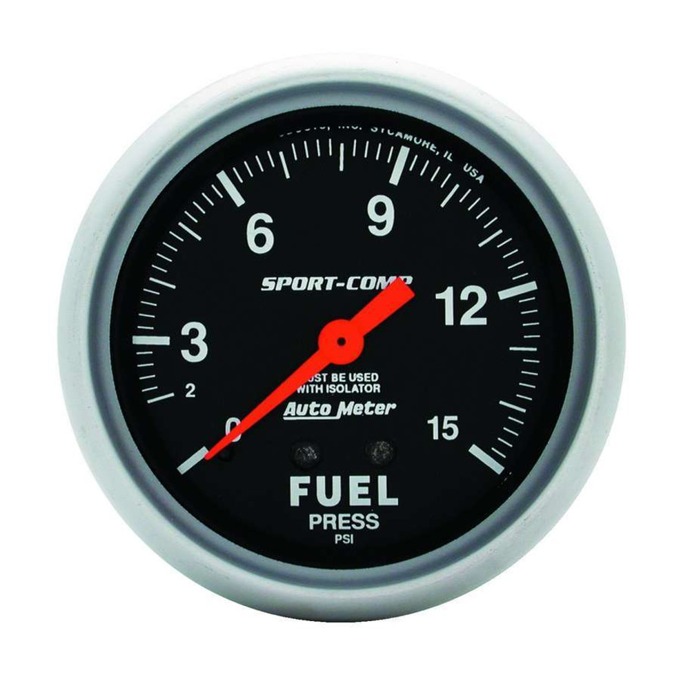 Autometer 15 Psi Fuel Press. Gauge  3413 Autometer 15 Psi Fuel Press. Gauge  3413