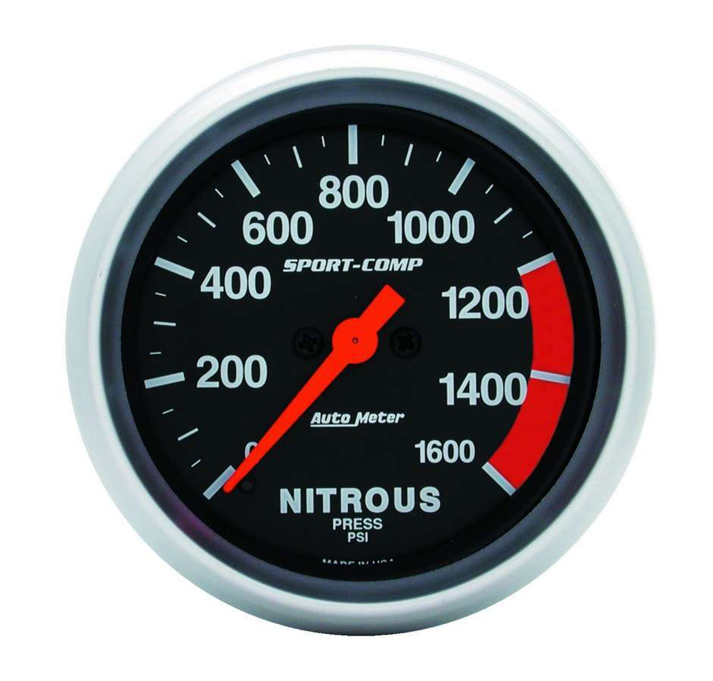 Autometer 2-5/8In S/C Nitrous Press. Gauge 0-1600Psi 3574 Autometer 2-5/8In S/C Nitrous Press. Gauge 0-1600Psi 3574