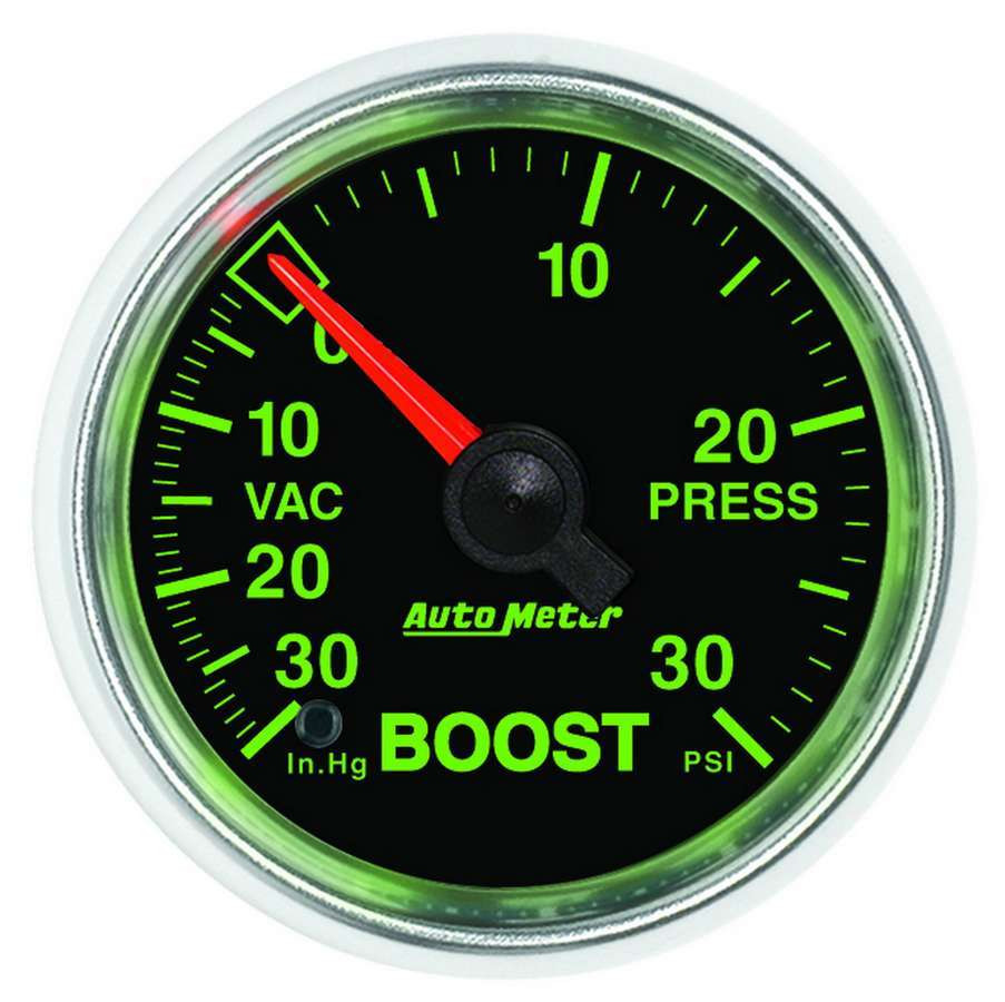 Autometer 2-1/16 Gs Boost/Vacuum Gauge - Hg/30Psi 3803